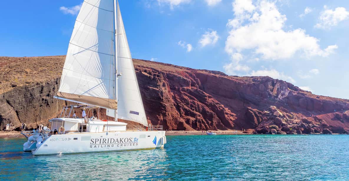  Santorini: Catamaran Cruise with Meals and Drinks 